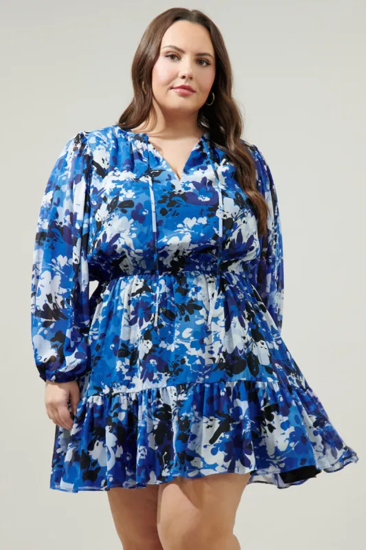 Moonflower Paxton Balloon Sleeve Mini Dress Curve sold by Sugarlips