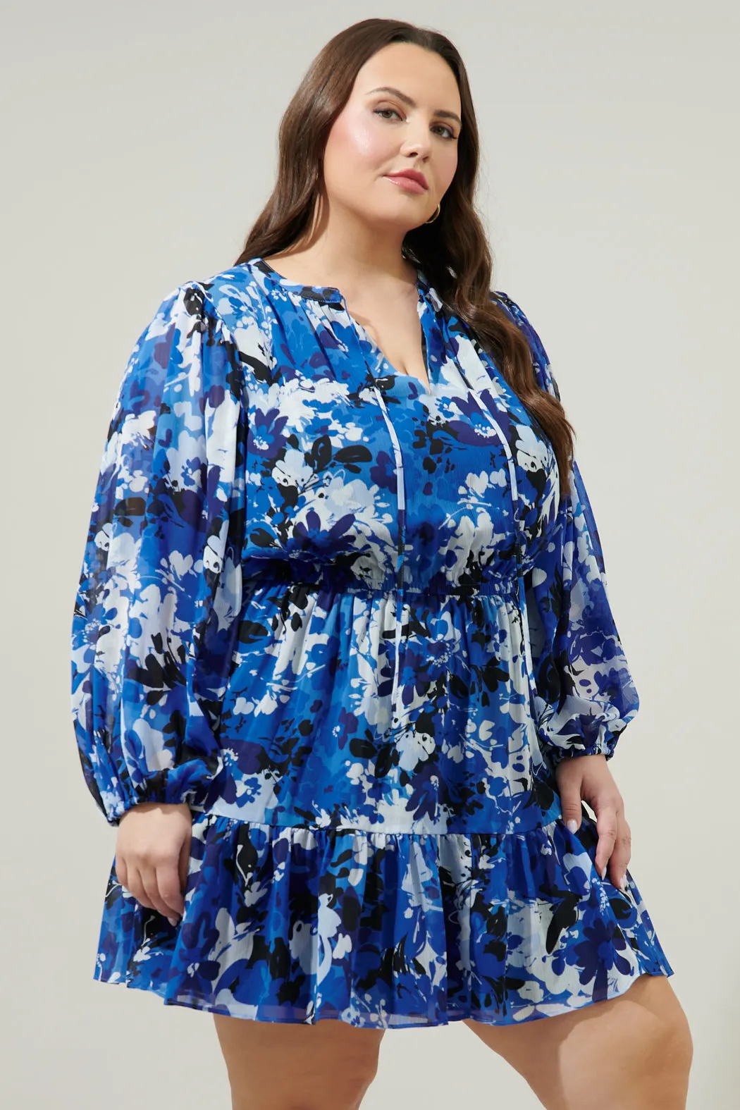 Moonflower Paxton Balloon Sleeve Mini Dress Curve sold by Sugarlips product image thumbnail 3