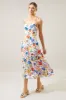 Ojai Floral Booker Cross Back Midi Dress sold by Sugarlips