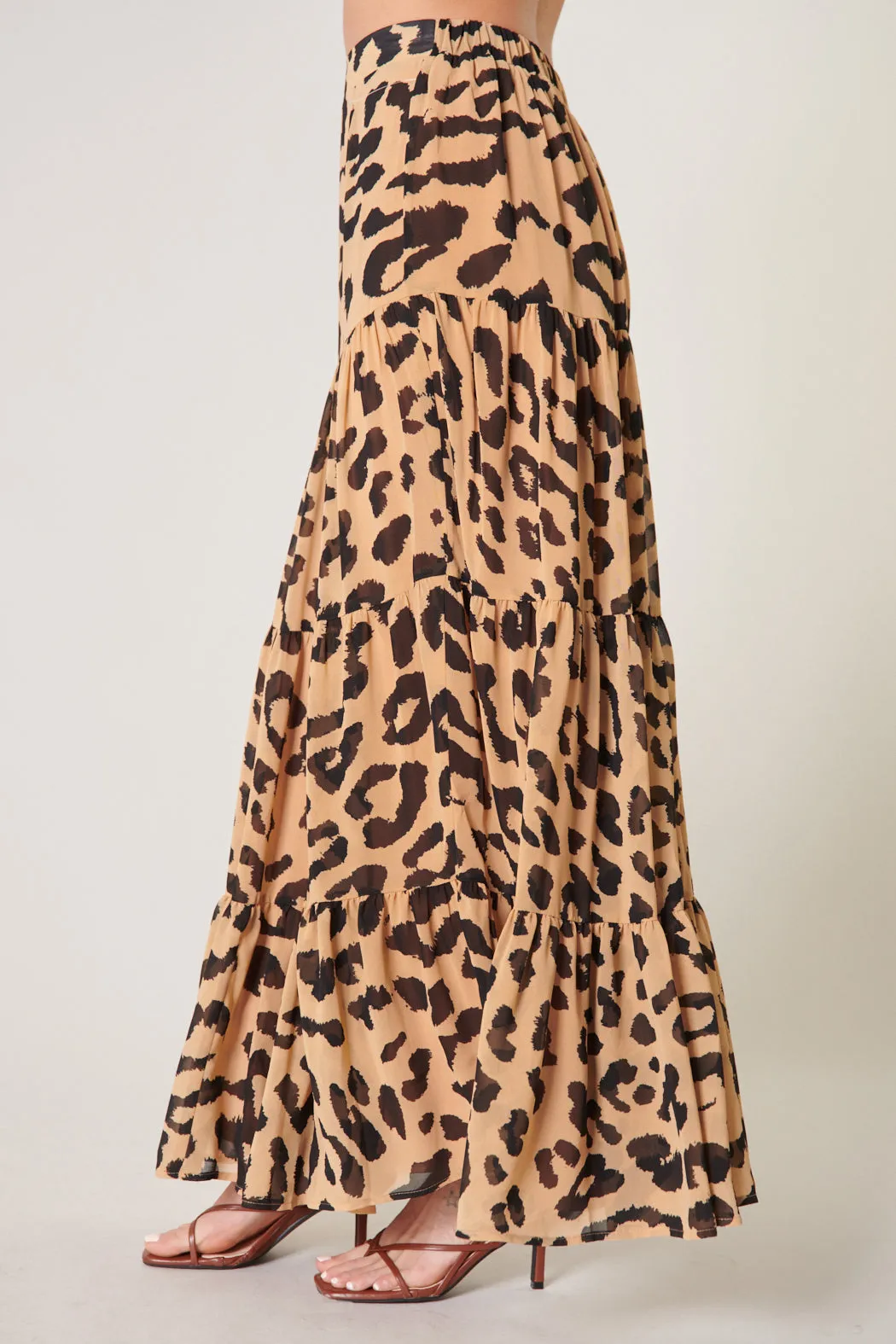 Java Leopard Bellingham Tiered Maxi Skirt sold by Sugarlips product image thumbnail 4