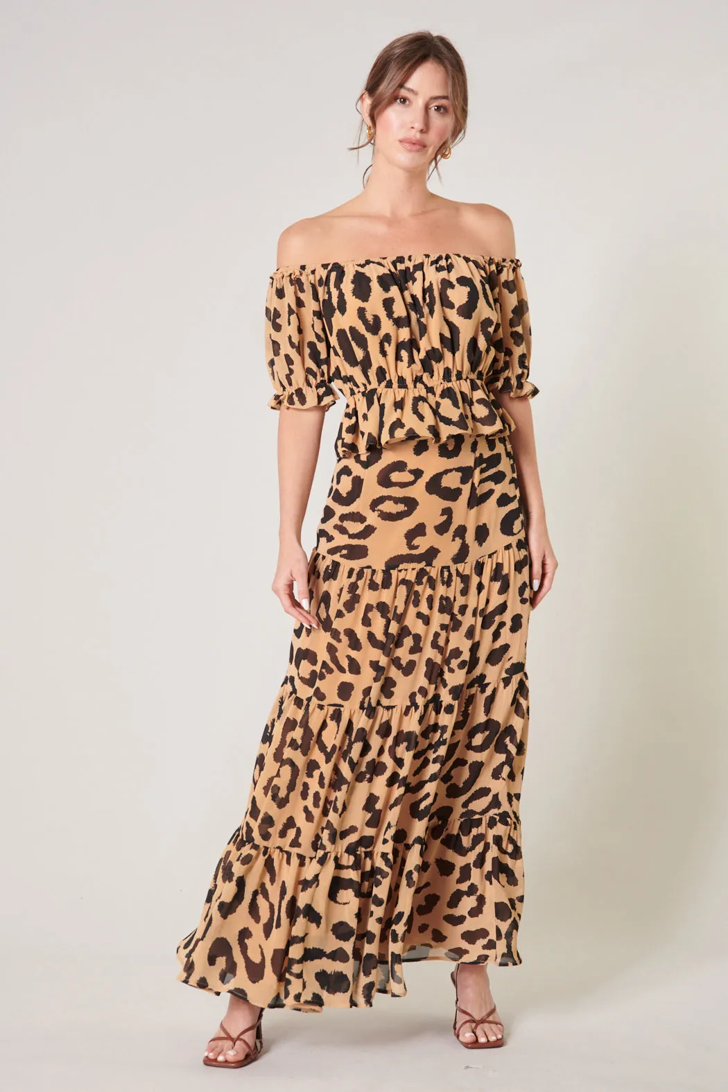 Java Leopard Bellingham Tiered Maxi Skirt sold by Sugarlips product image thumbnail 5