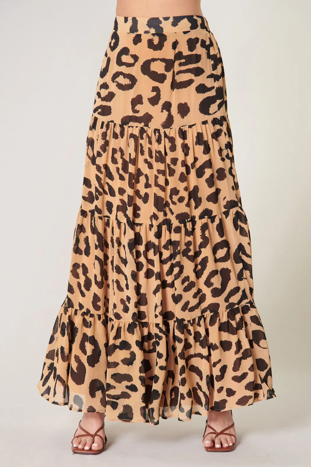 Java Leopard Bellingham Tiered Maxi Skirt sold by Sugarlips product image thumbnail 2