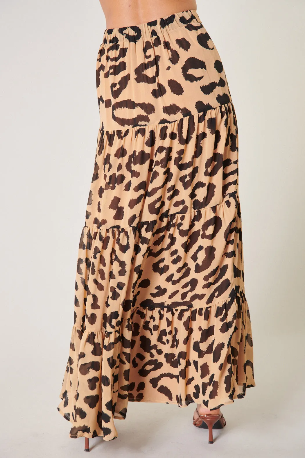Java Leopard Bellingham Tiered Maxi Skirt sold by Sugarlips product image thumbnail 3