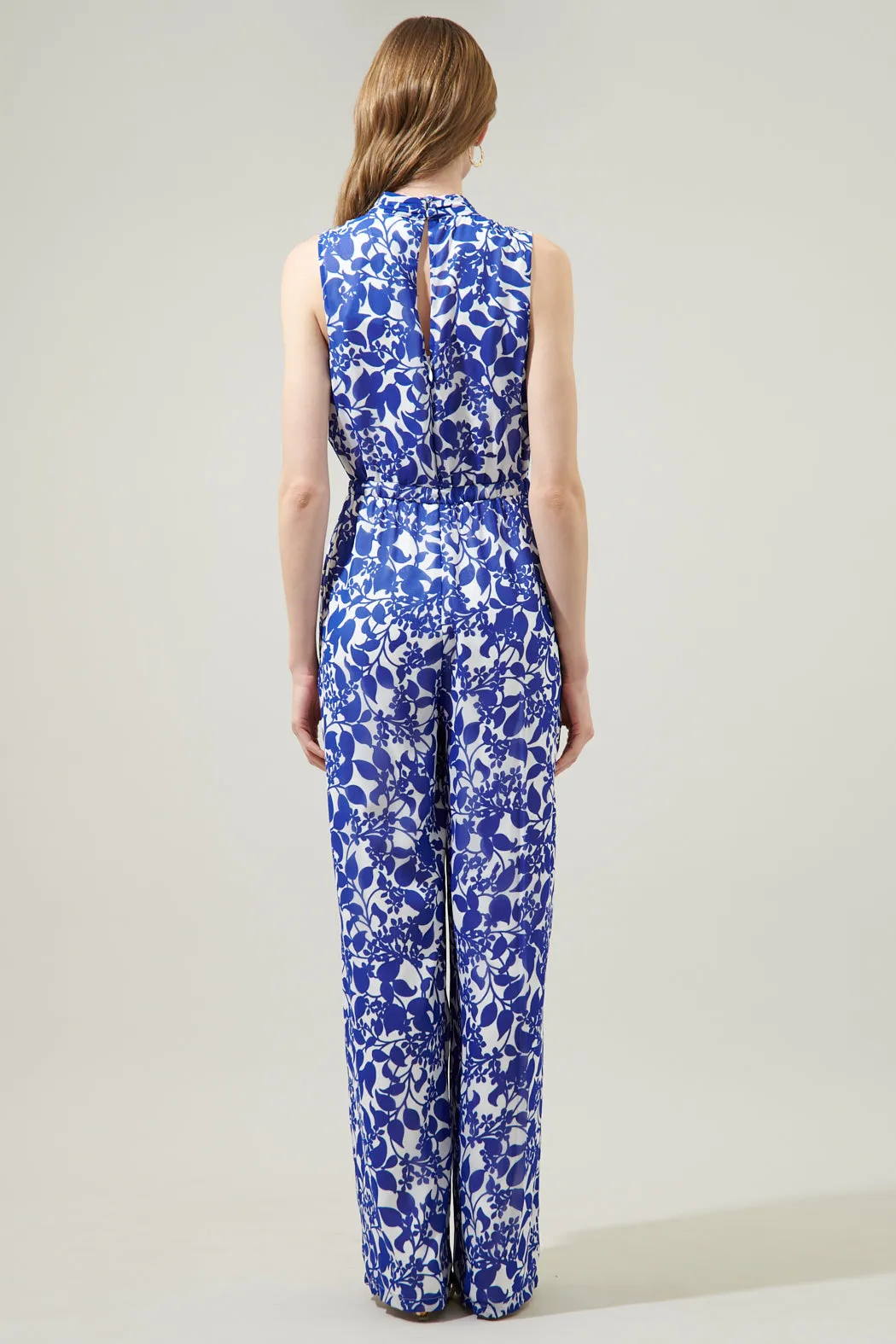 Kian Floral Siren Drape Neck Jumpsuit sold by Sugarlips product image thumbnail 2
