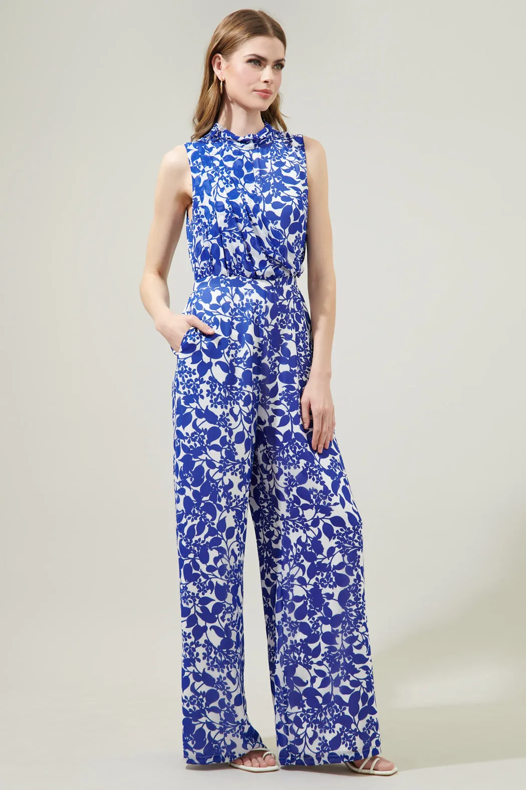 Kian Floral Siren Drape Neck Jumpsuit sold by Sugarlips product image thumbnail 3