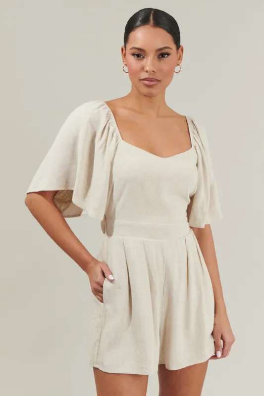 Candida Back Tie Romper made by Sugarlips