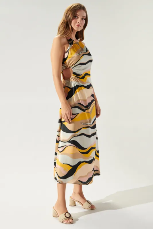 Lourdes Cut Out Ruched Midi Dress sold by Sugarlips