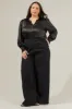 Henley Satin Long Sleeve Blouse Curve sold by Sugarlips