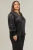 Henley Satin Long Sleeve Blouse Curve sold by Sugarlips