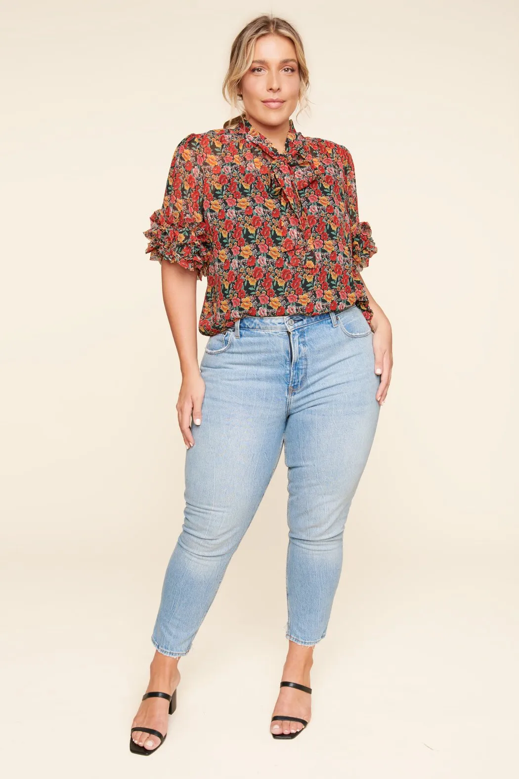 Sweet Tropics Lida Tie Neck Top Curve sold by Sugarlips product image thumbnail 5