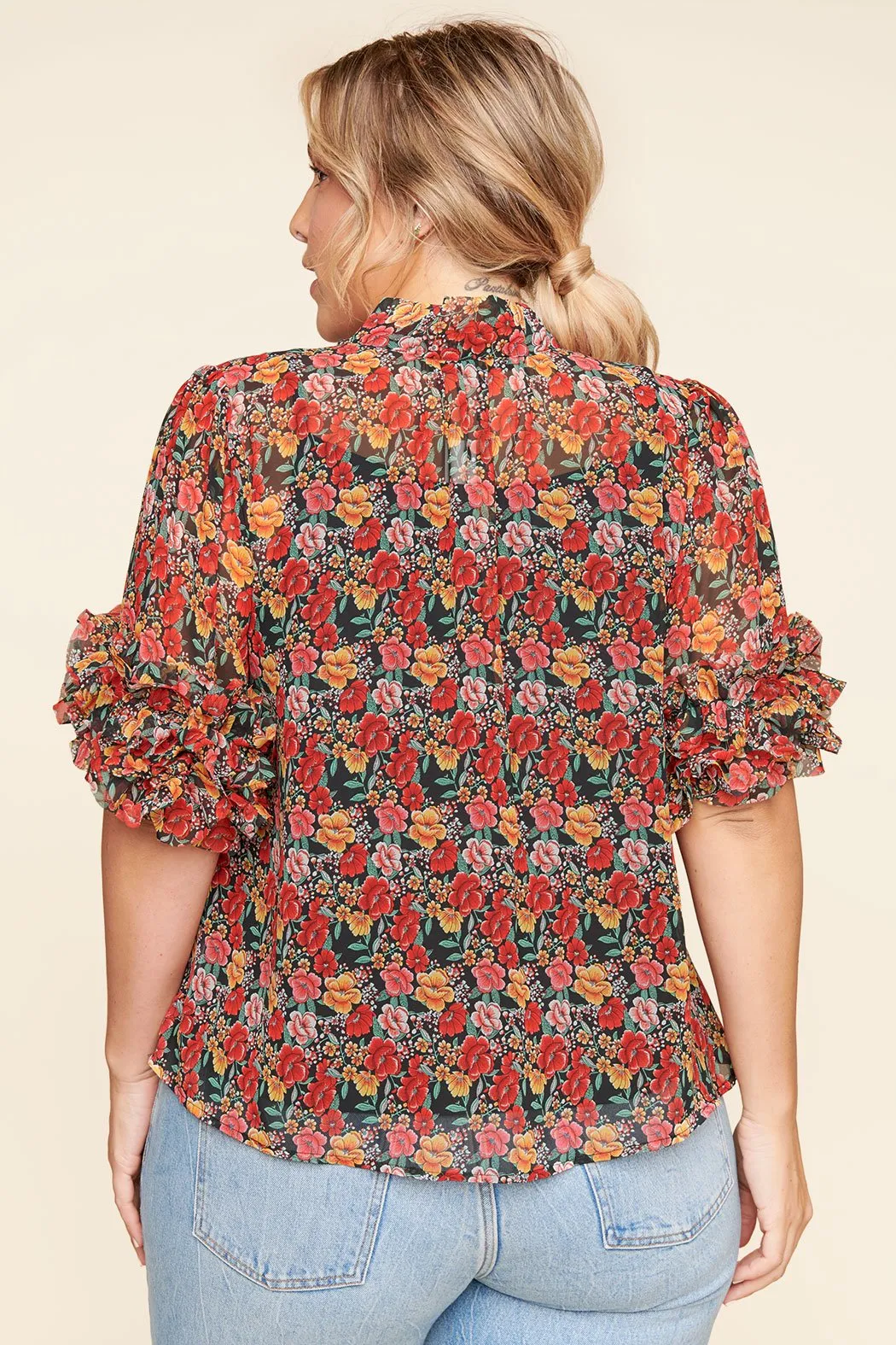Sweet Tropics Lida Tie Neck Top Curve sold by Sugarlips product image thumbnail 2
