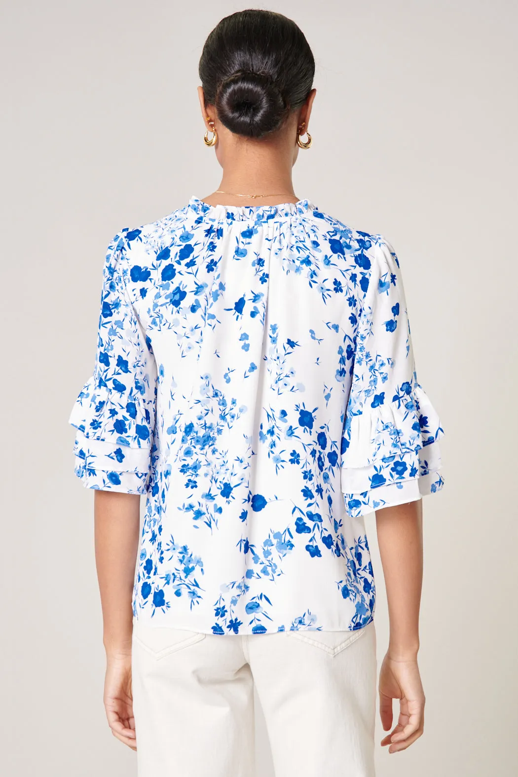 Love Bomb Sapphire Break Room Ruffle Blouse sold by Sugarlips product image thumbnail 2