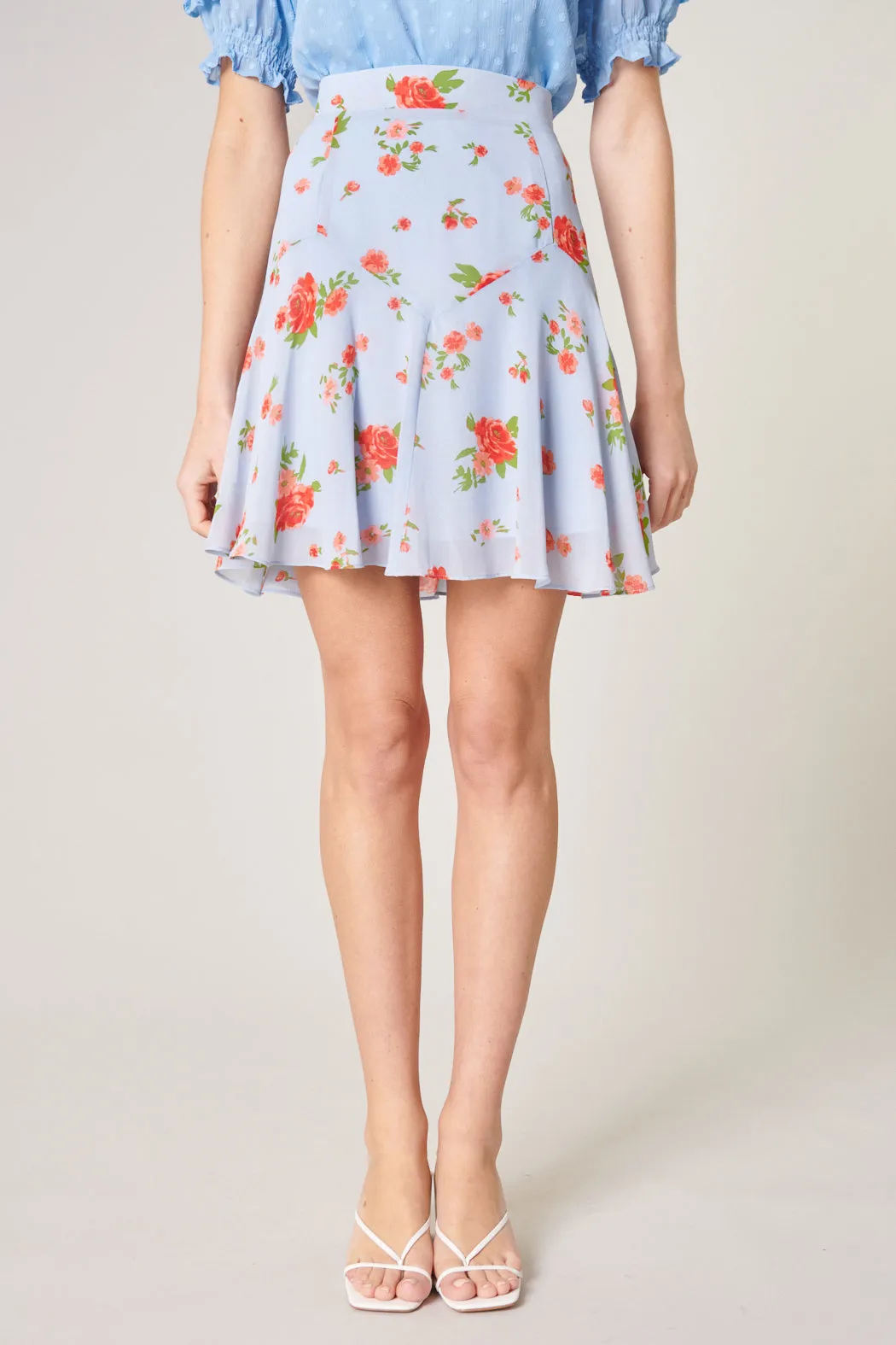 English Rose Eden Flared Mini Skirt sold by Sugarlips