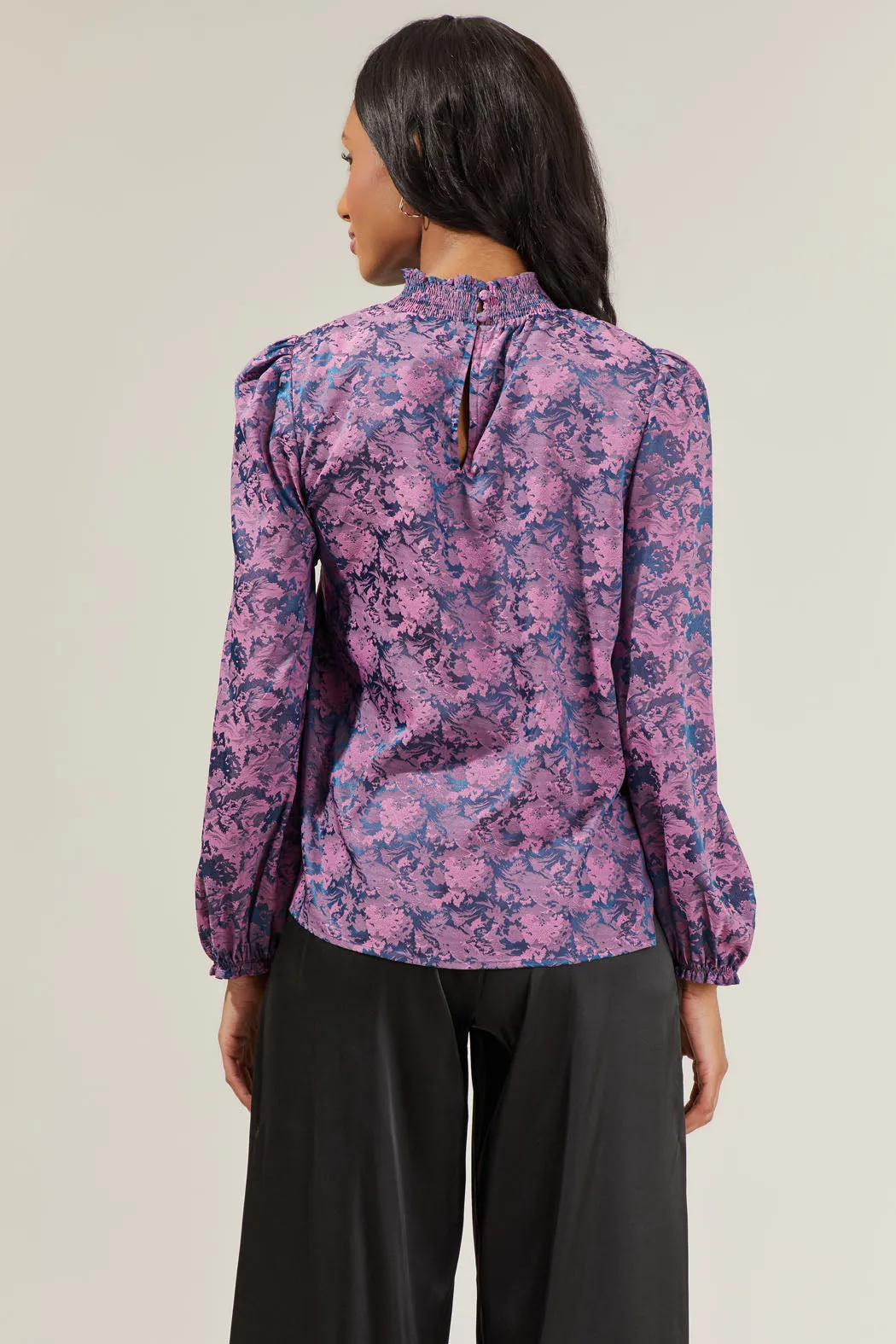 Aurora Floral Smocked Blouse sold by Sugarlips product image thumbnail 2