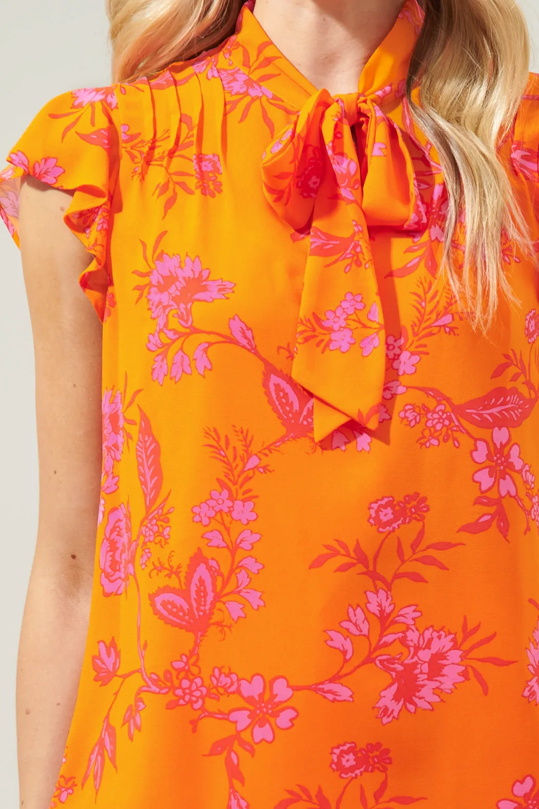 Sunrise Floral Cassius Tie Neck Blouse sold by Sugarlips product image thumbnail 5
