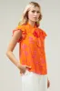 Sunrise Floral Cassius Tie Neck Blouse sold by Sugarlips