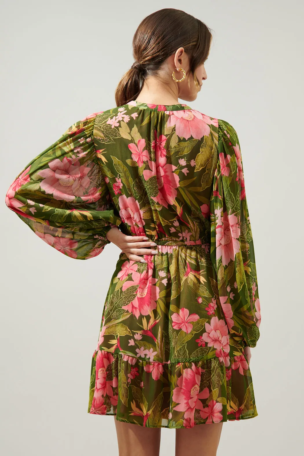 Lilikoi Floral Paxton Balloon Sleeve Mini Dress sold by Sugarlips product image thumbnail 2