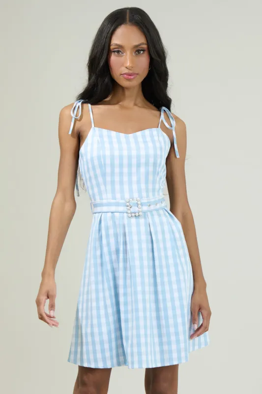 Aurora Checker Pleated Mini Dress sold by Sugarlips
