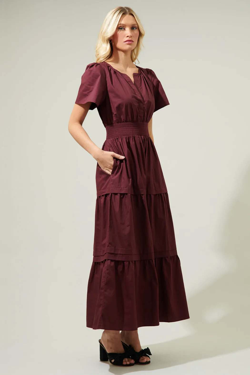 Cider Palmer Poplin Maxi Dress sold by Sugarlips product image thumbnail 3