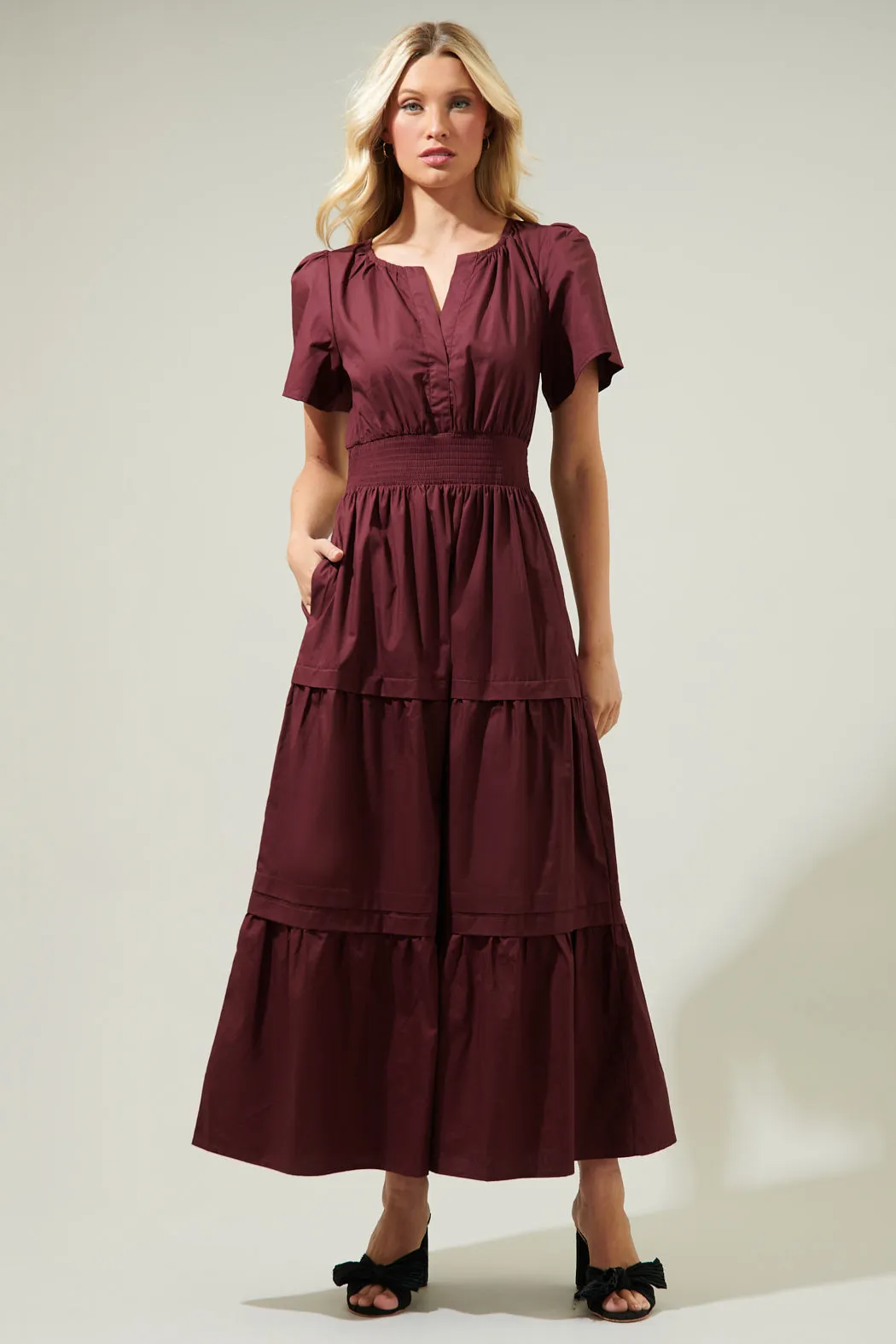 Cider Palmer Poplin Maxi Dress sold by Sugarlips
