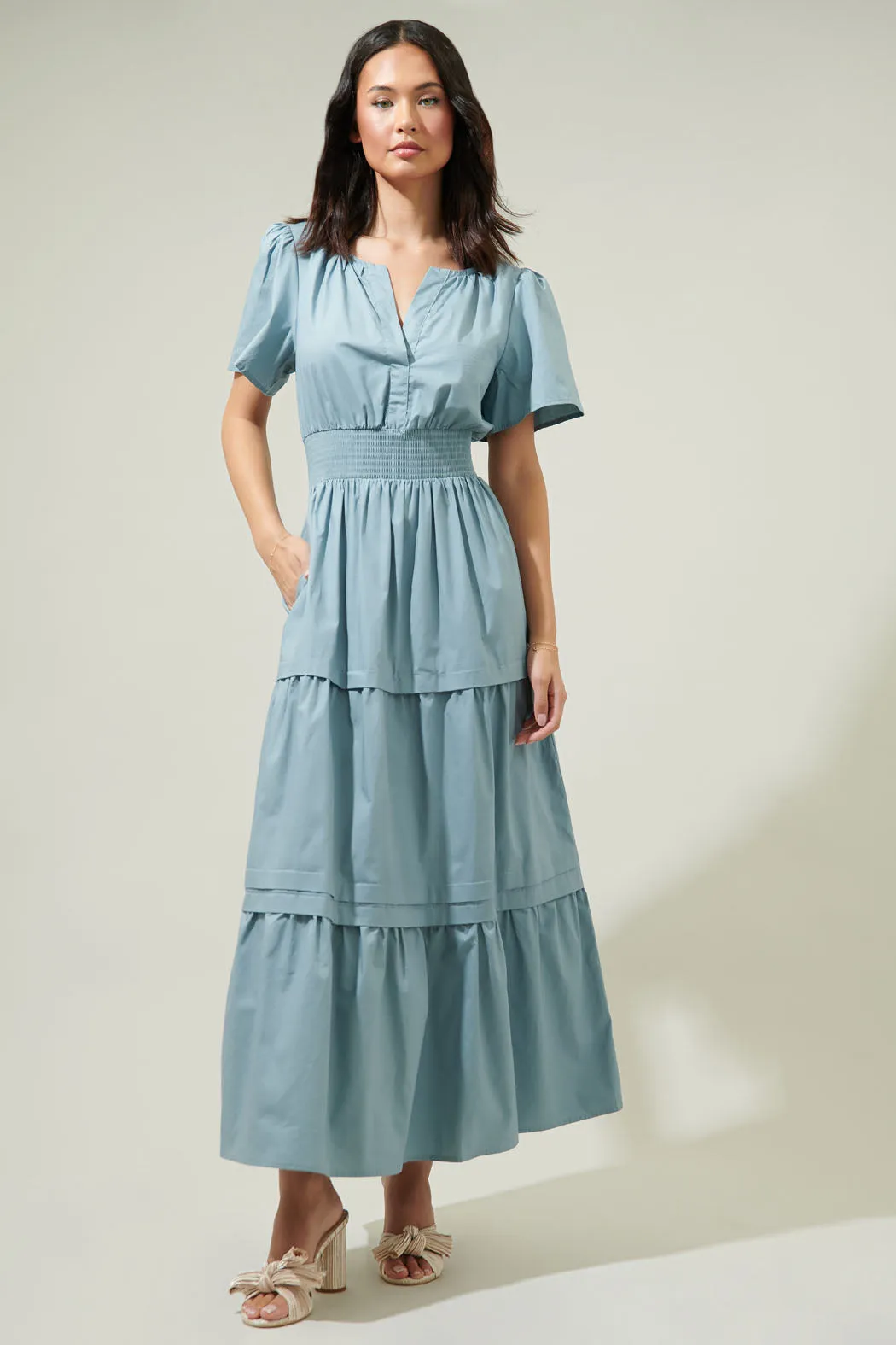 Cider Palmer Poplin Maxi Dress sold by Sugarlips product image thumbnail 5