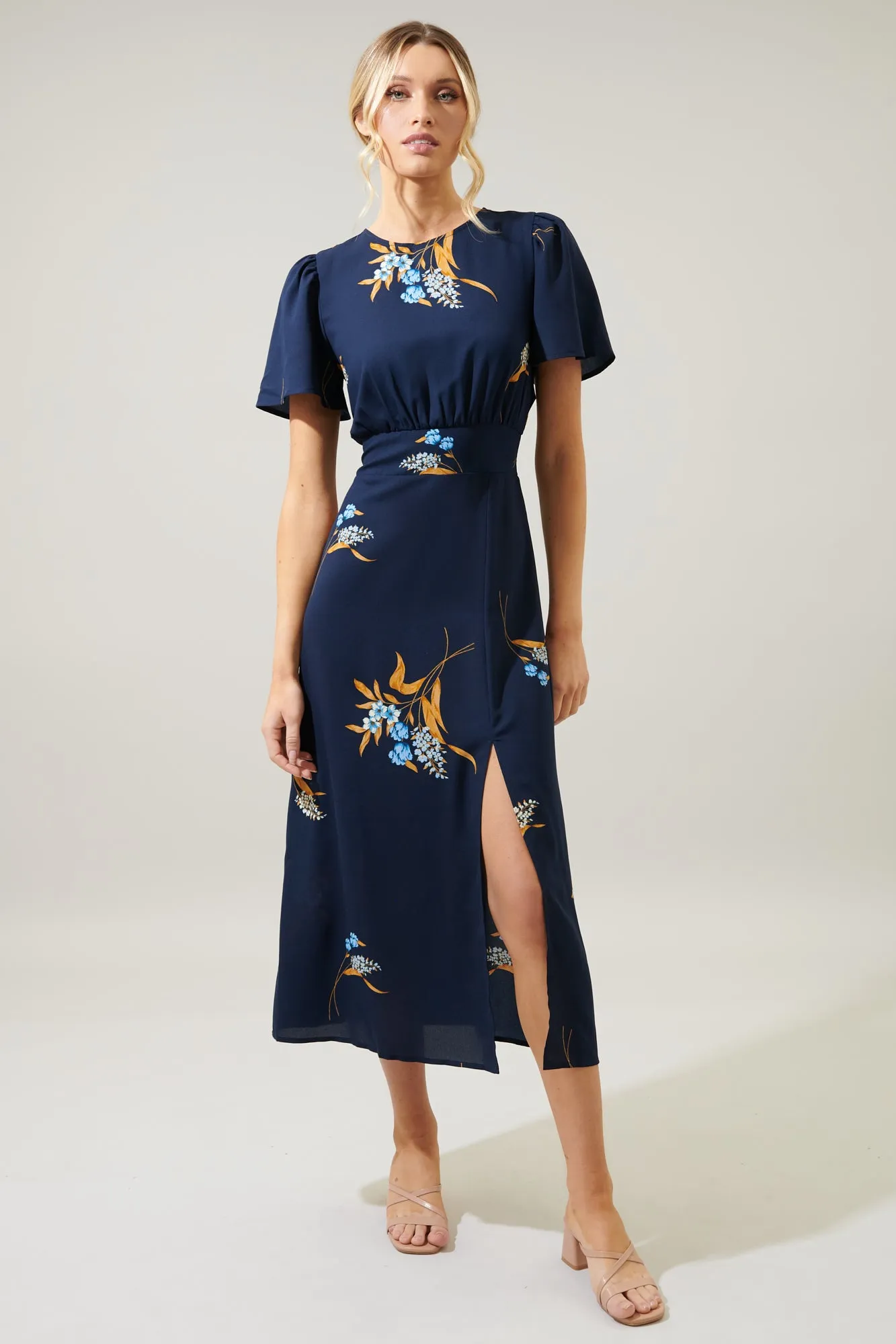 Dusk Bloom Floral Midi Dress sold by Sugarlips product image thumbnail 4