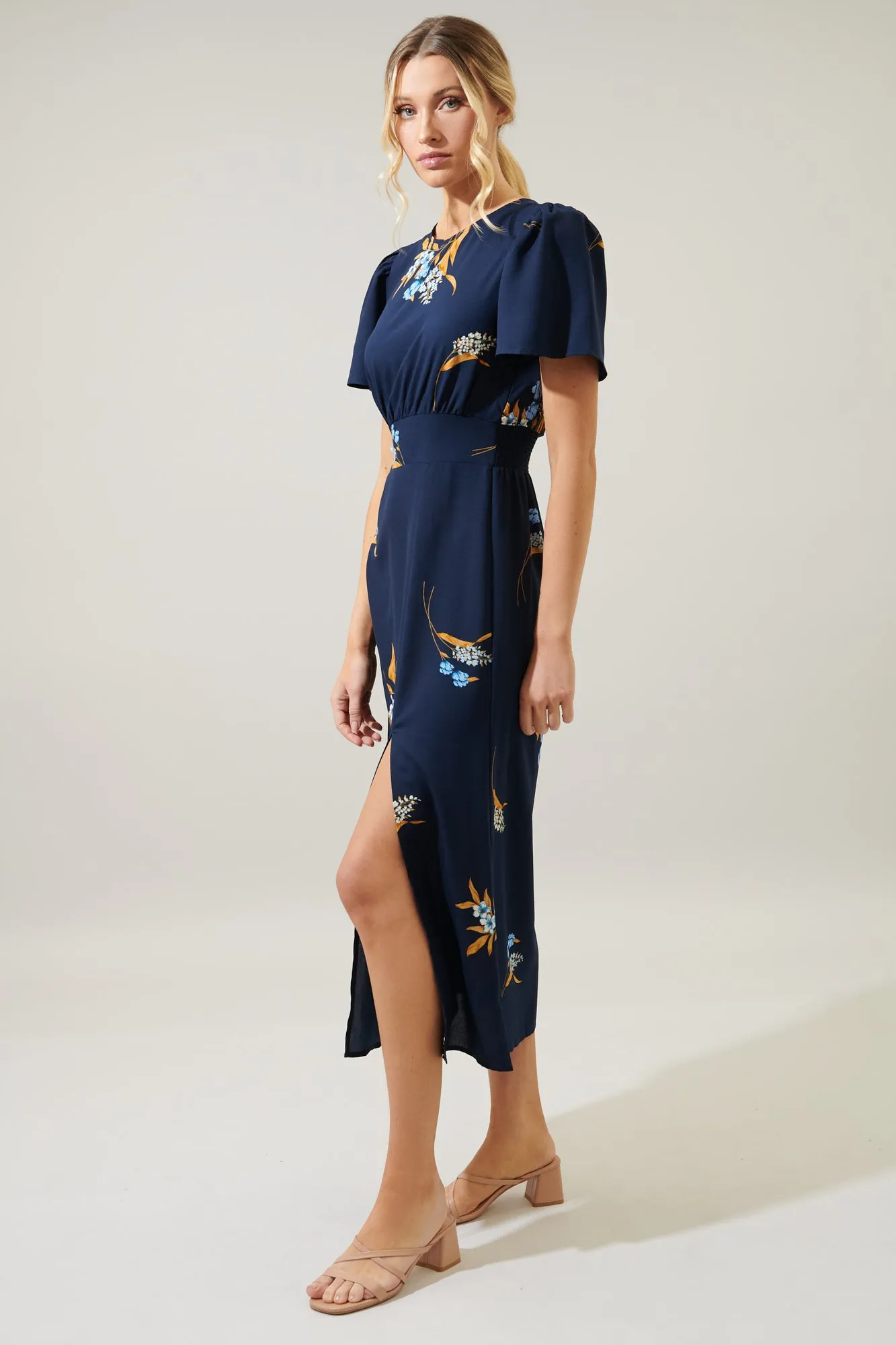 Dusk Bloom Floral Midi Dress sold by Sugarlips product image thumbnail 3