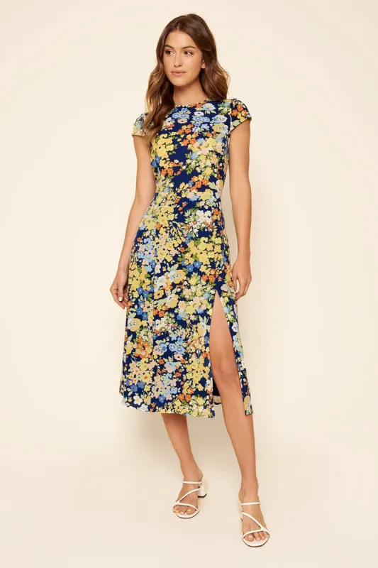 Toulon Floral Cut out Midi Dress sold by Sugarlips