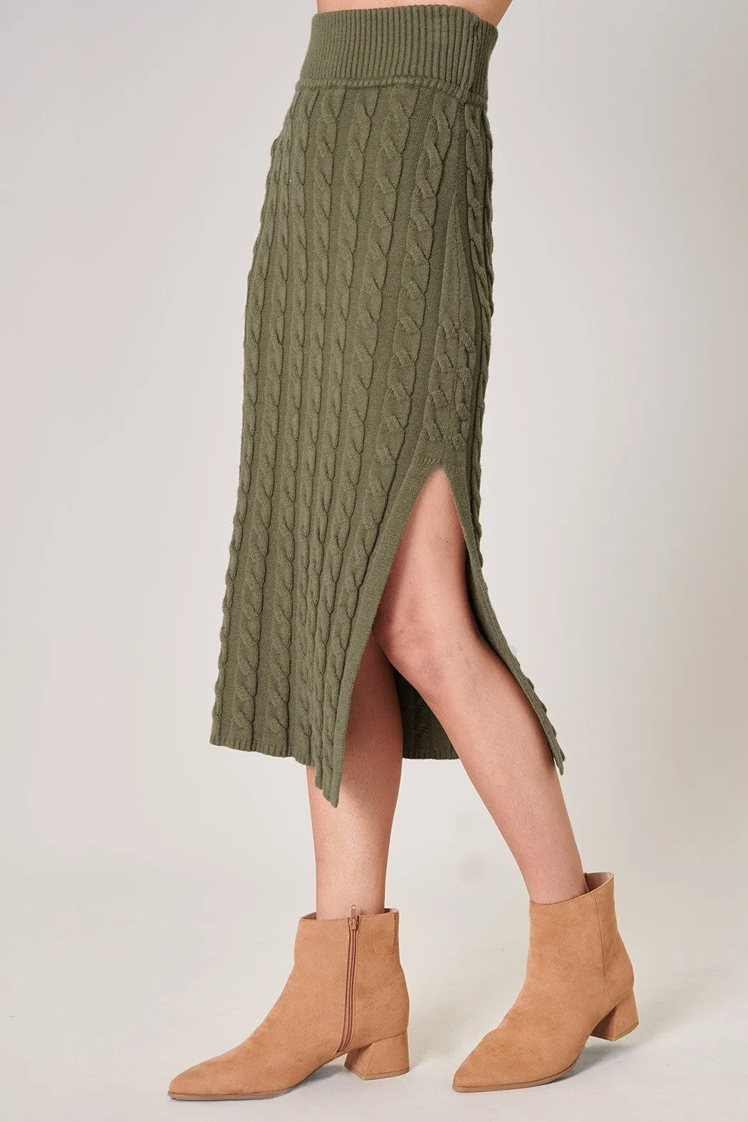 Fern Cable Knit Midi Skirt sold by Sugarlips product image thumbnail 4