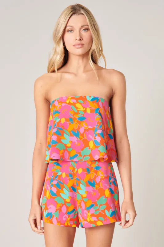 Sweet Soul Fruity Floral Strapless Romper sold by Sugarlips
