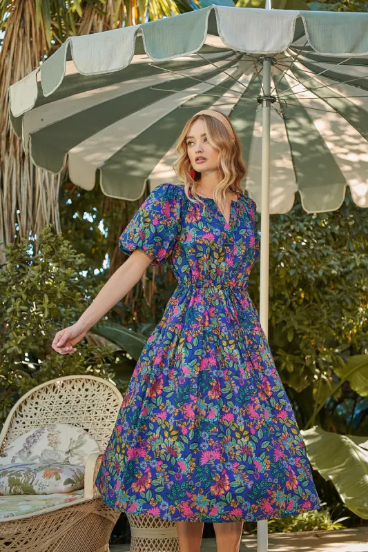 Karol Floral Luna Midi Dress sold by Sugarlips