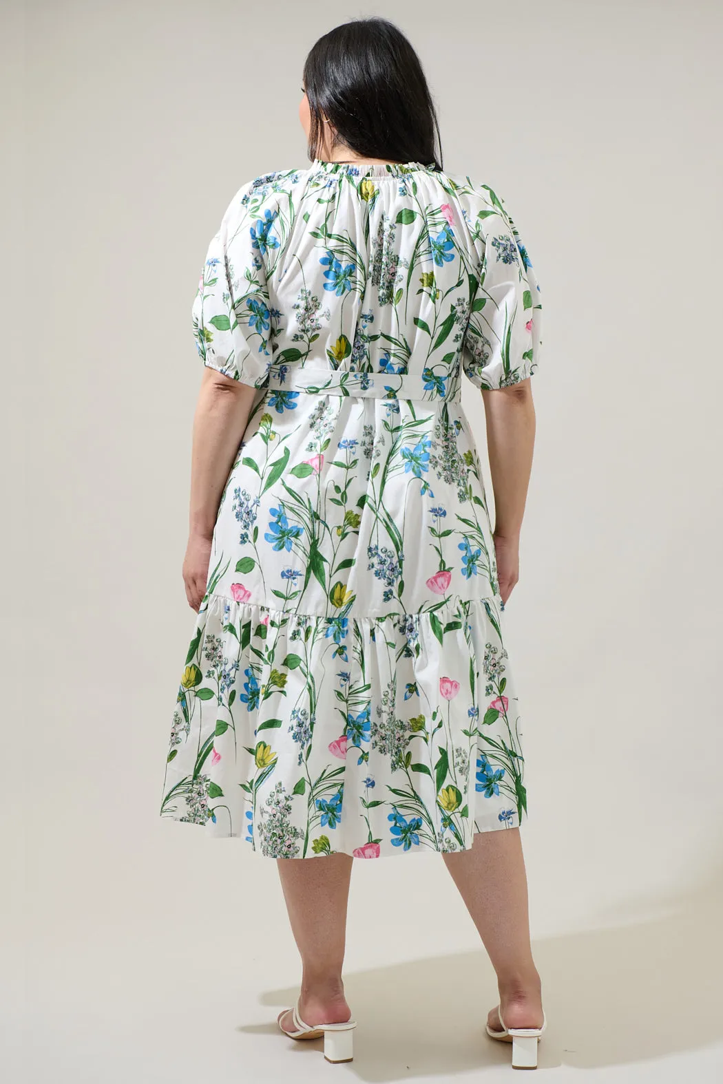 Clove Garden Floral Wynette Tiered Midi Dress Curve sold by Sugarlips product image thumbnail 2