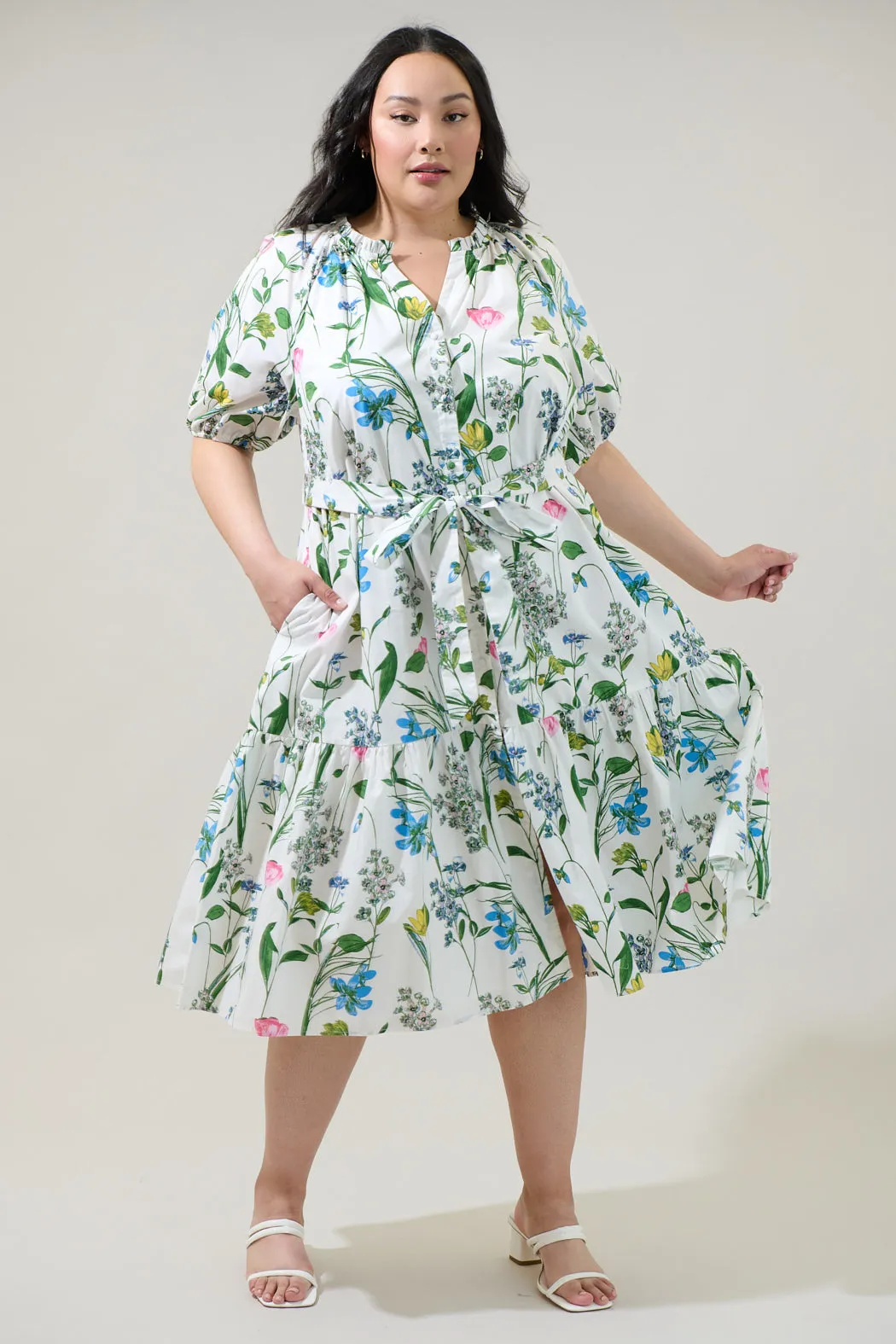 Clove Garden Floral Wynette Tiered Midi Dress Curve sold by Sugarlips