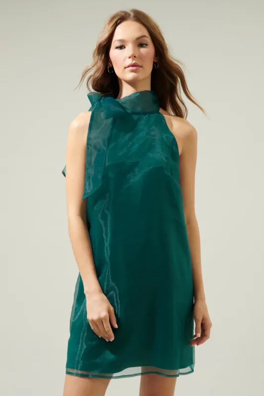 Deluxe Dime Organza Halter Mini Dress sold by Sugarlips