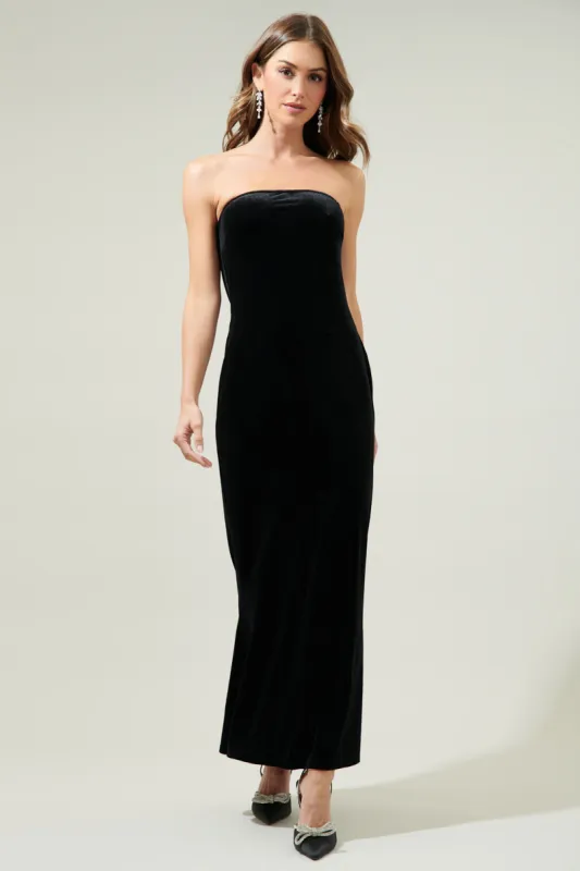 Dynamite Velvet Strapless Maxi Dress sold by Sugarlips