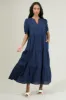 Harper Textured Tiered Midi Dress sold by Sugarlips