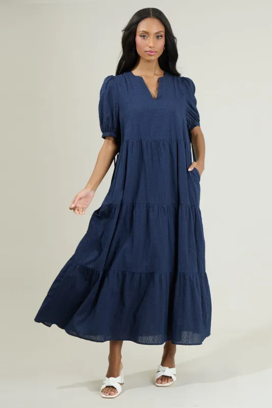 Harper Textured Tiered Midi Dress sold by Sugarlips