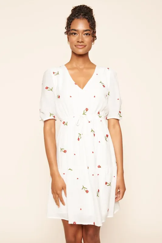Emagine Embroidered Floral Mini Dress sold by Sugarlips