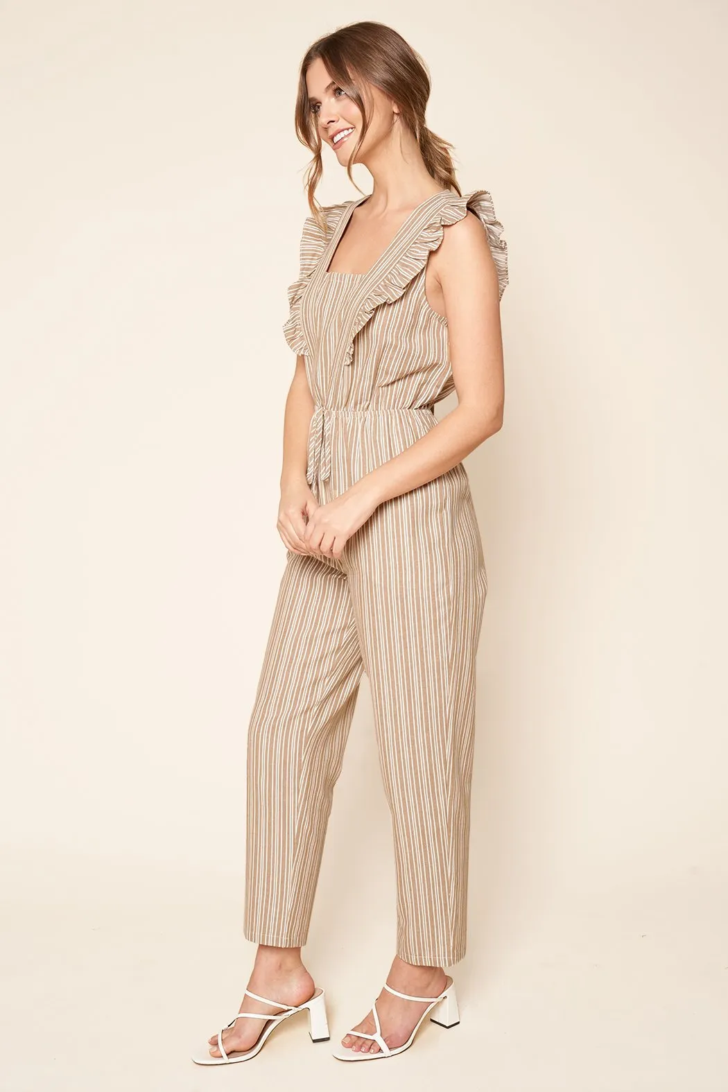 Tiana Striped Sleeveless Ruffle Jumpsuit sold by Sugarlips product image thumbnail 4