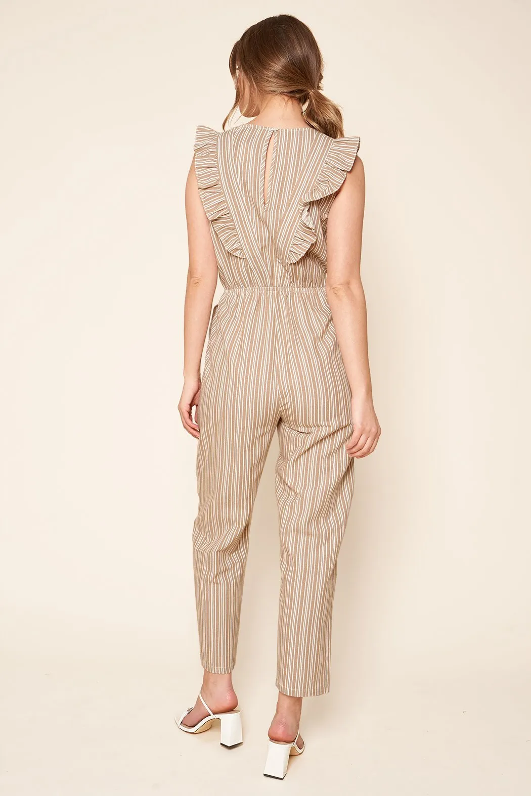 Tiana Striped Sleeveless Ruffle Jumpsuit sold by Sugarlips product image thumbnail 5