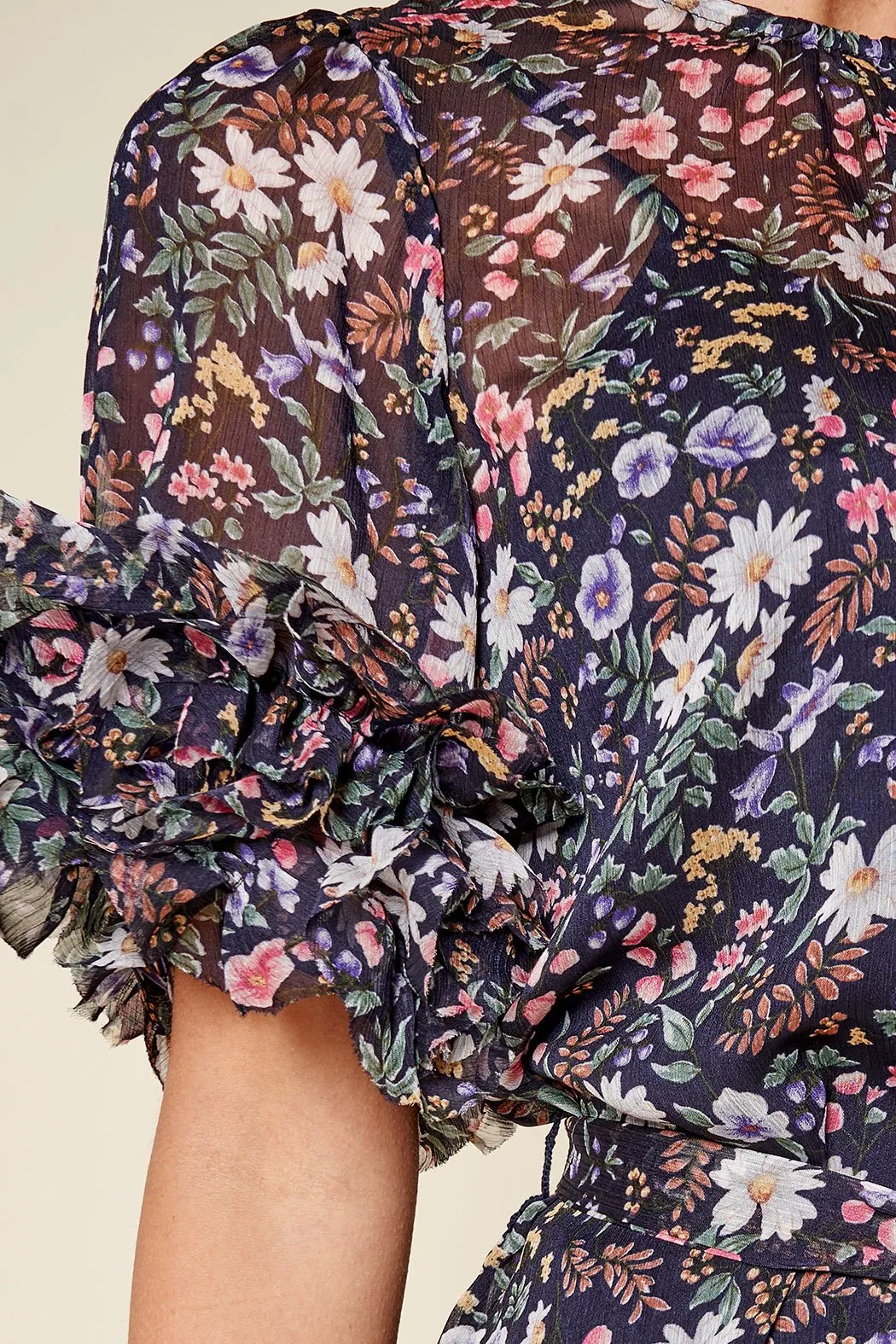 Vida Floral Chiffon Mini Dress sold by Sugarlips product image thumbnail 2