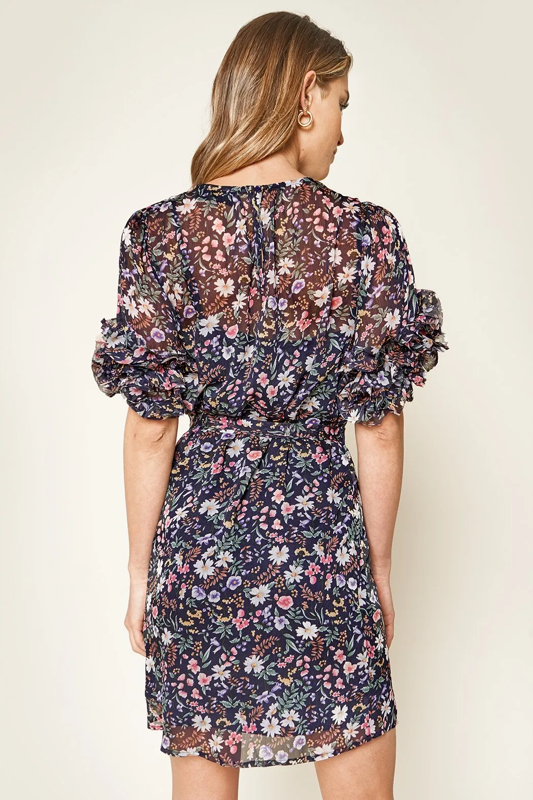 Vida Floral Chiffon Mini Dress sold by Sugarlips product image thumbnail 4