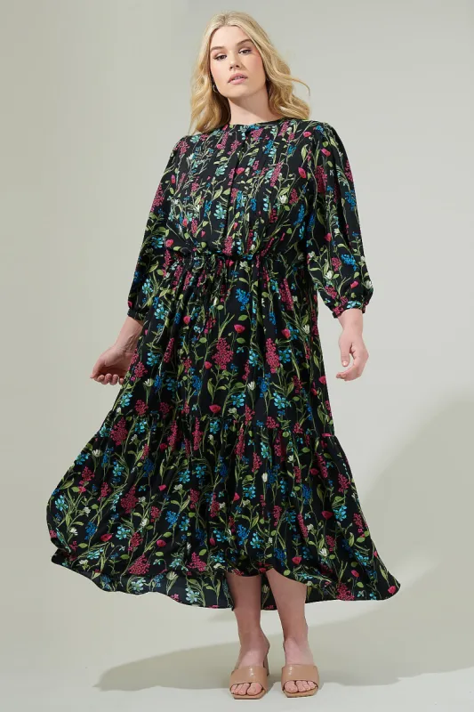 Madeline Groover Floral Midi Dress Curve sold by Sugarlips