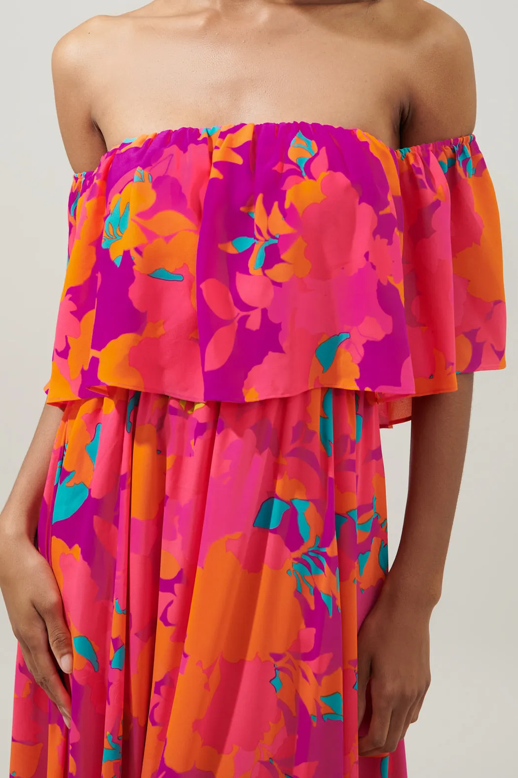 Constance Floral Enamored Off the Shoulder Ruffle Dress sold by Sugarlips product image thumbnail 5