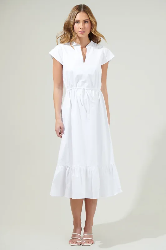Willow Dust Split Neck Midi Dress sold by Sugarlips