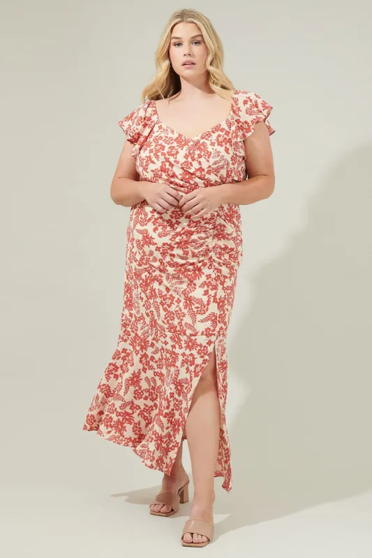 Nadia Ruched Midi Dress Curve sold by Sugarlips