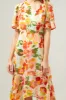 Kailua Floral Aerin Asymmetrical Flutter Midi Dress sold by Sugarlips