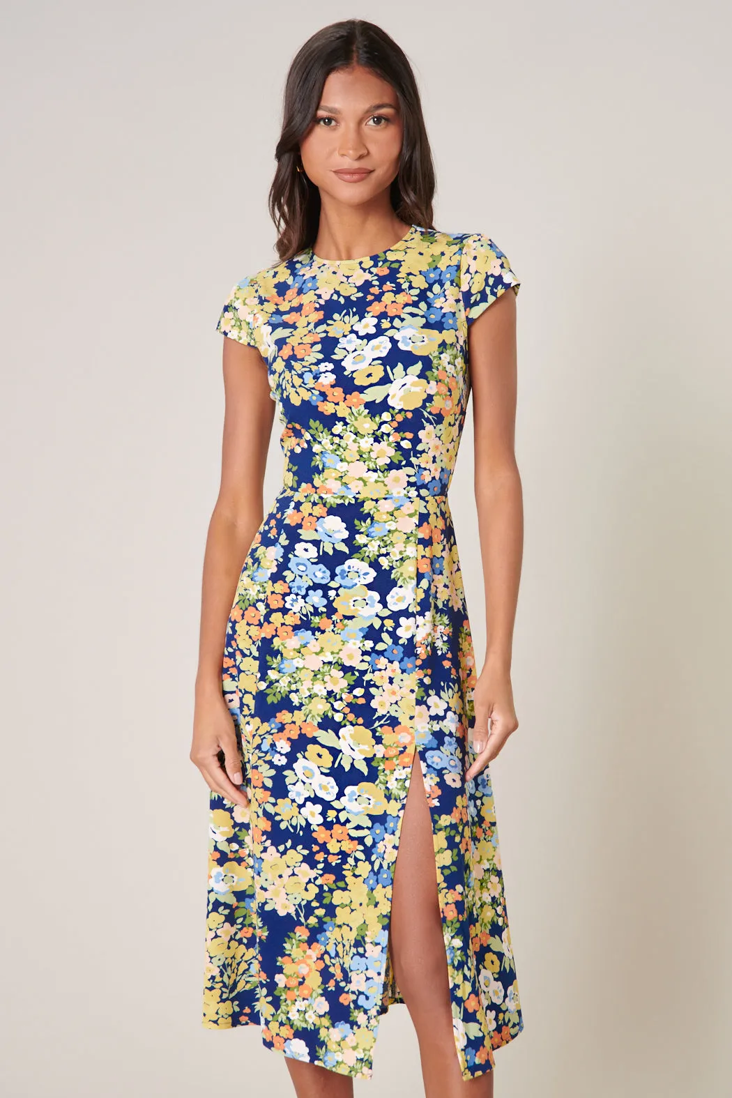 Toulon Floral Everbloom Cutout Midi Dress sold by Sugarlips product image thumbnail 2