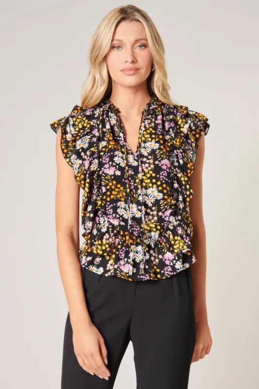 Lyrah Ruffle Peplum Blouse sold by Sugarlips