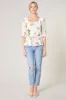 Priya Floral Square Neck Ruffle Blouse sold by Sugarlips
